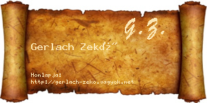 Gerlach Zekő névjegykártya